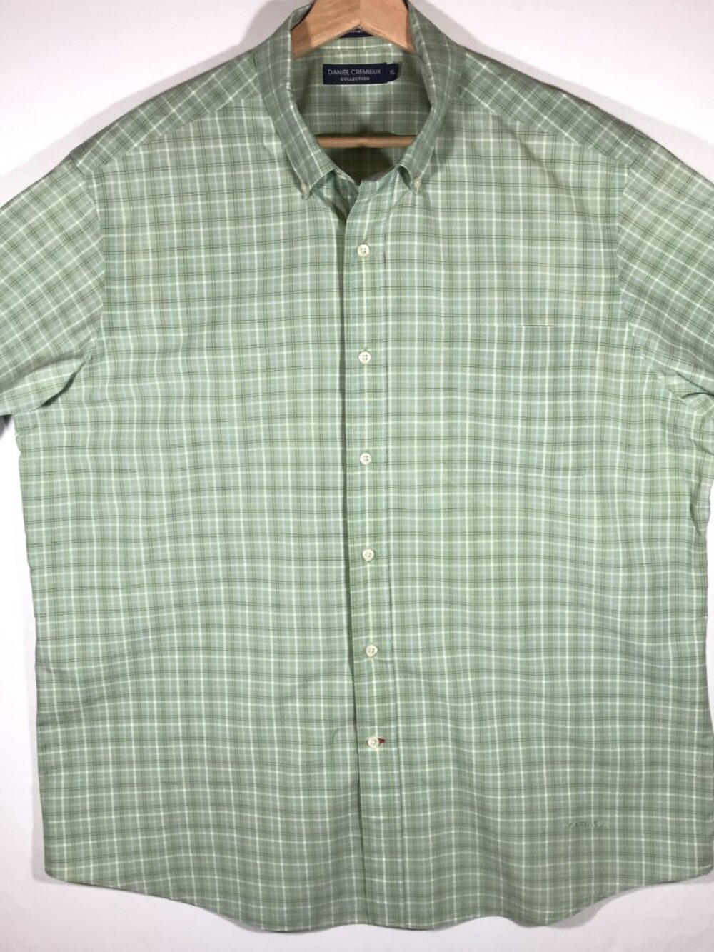 Daniel Cremieux Men's XL Green Short Sleeve Button Up Button Down Collar Shirt